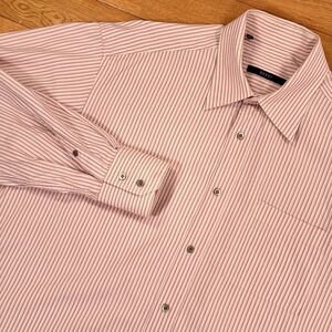 Gucci Mens Pink Striped Long Sleeve Dress Shirt Size 42/16.5 Made in Italy